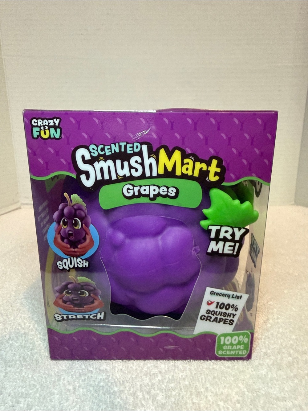 RMS Scented Smush Mart GRAPES VIRAL 6" Jumbo Squishy by Crazy Fun New